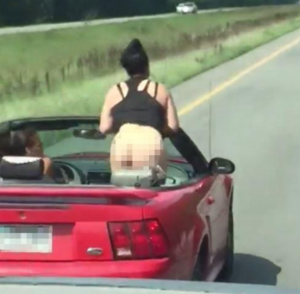 ladies driving naked