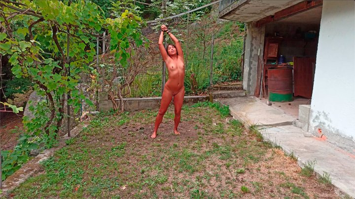 outdoor nude bondage