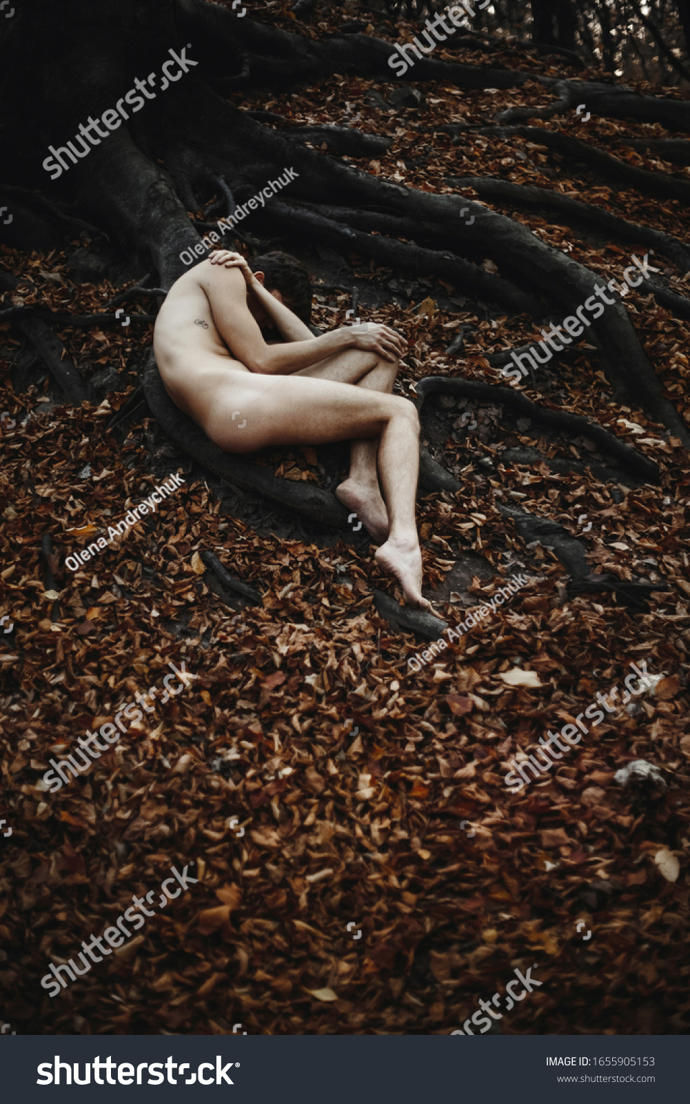 naked men in forest