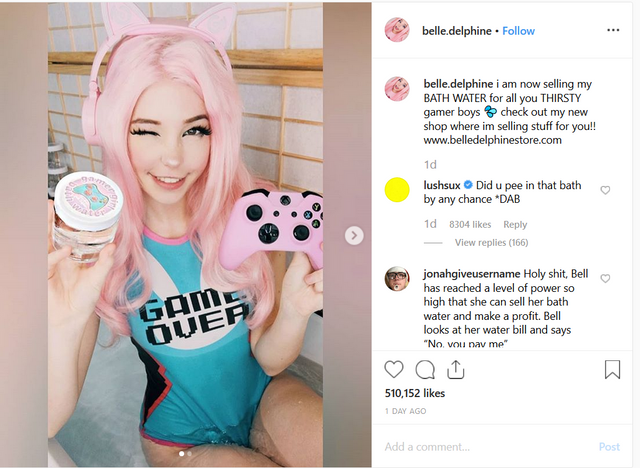 Belle Delphine Shower dk oslo