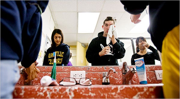 aaron miller share coed dorm shower photos