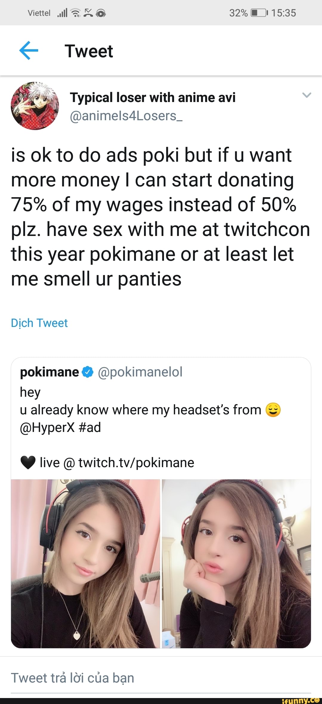 brenda to recommends Pokimane Panties