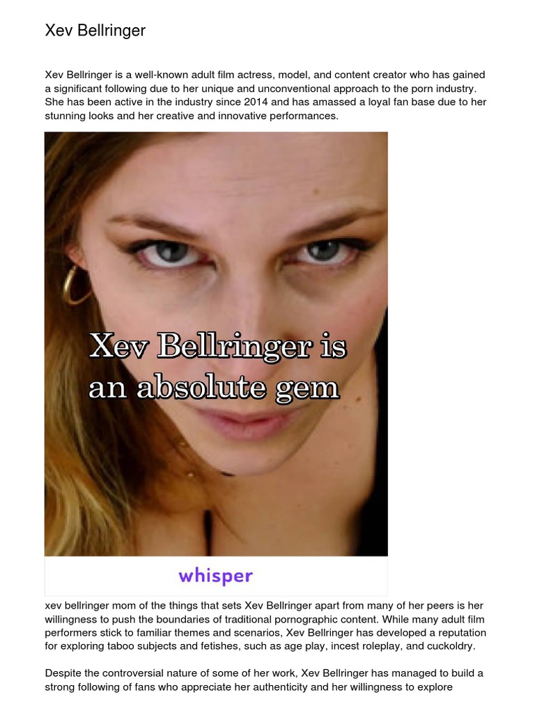 christopher barbosa recommends xev bellronger pic