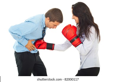 female stomach punch