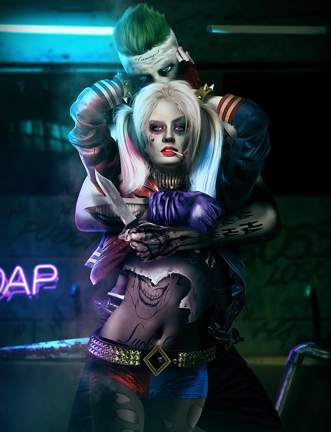 Harley Quinn Tickled outie pussy