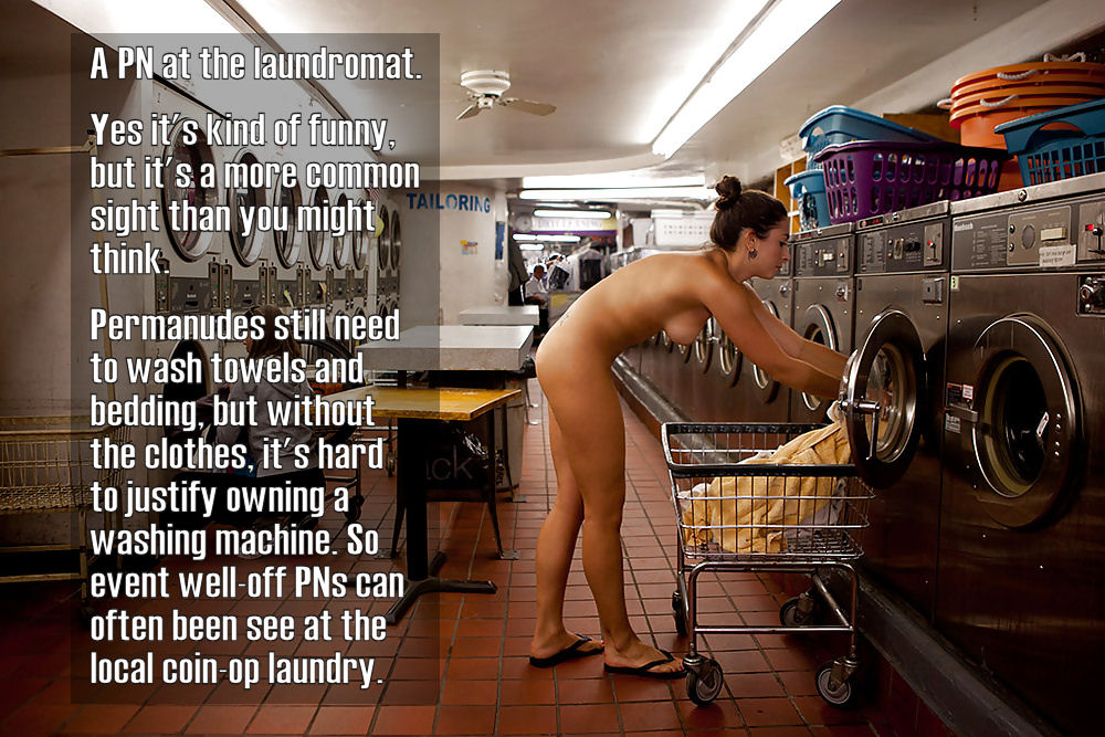 Naked In Laundromat old hottie