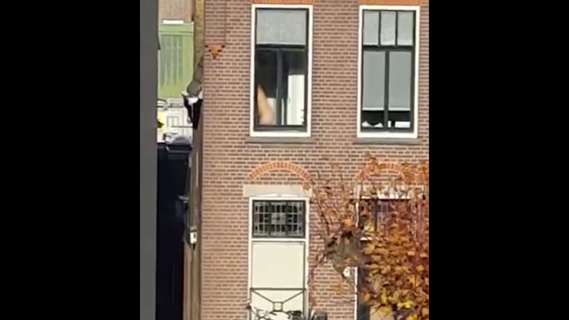 naked in window