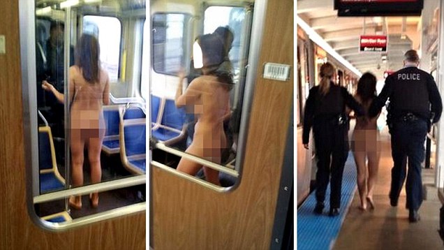 nude on the train