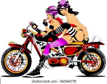 Best of Nude women on motorbikes