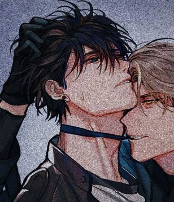 two anime guys kissing